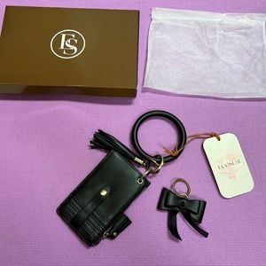 Wristlet Wallet with Tassel and Bow Keychain